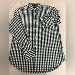 Banana Republic Slim Fit Men’s Gingham Shirt – Green/Navy, Size M
